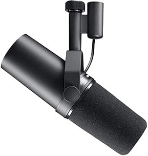 Shure SM7B Dynamiczny mikrofon wokalny do transmisji, podcastów i nagrywania, mikrofon XLR Studio dla muzyki i mowy, częstotliwość szerokokątna, ciepły i gładki dźwięk - czarny