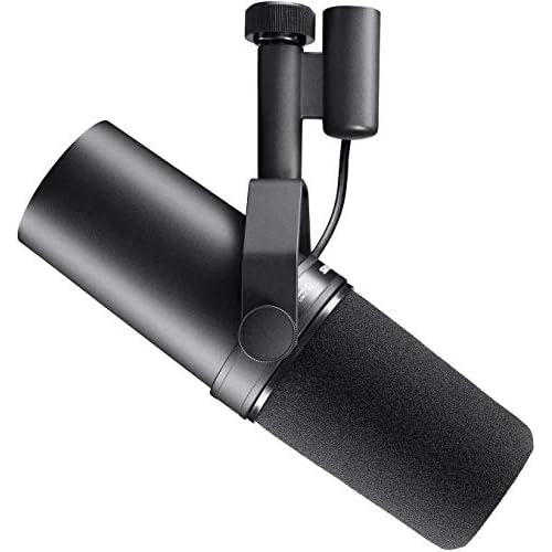 Shure SM7B Vocal Dynamic Microphone Broadcast, Podcast & Recording, XLR Studio Mic Music & Speech, Wide-Range Frequency, Warm & Smooth Sound, Rugged Construction, Detachable Windscreen – Black