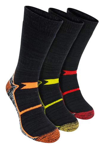 Mens Thermal Work Socks | Sock Snob | Extra Warm Heavy Duty Thick Work Socks for Steel Toe Boots (6-11, 3 Pairs)