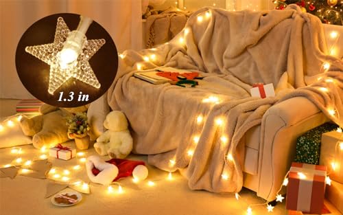 Elavika STL004-120-XING 50Ft Star String Lights, 120 Led Plug In Hanging Lights For Bedroom With Remote, Waterproof 8 Modes Fairy Lights For Indoor Outdoor Christmas Tree Room Classroom Tent Decor thumb #4
