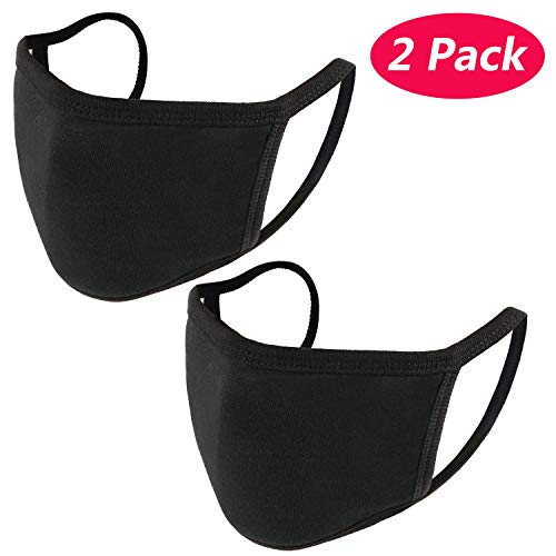 2 Pack Cotton Mouth Mask Anti Dust Mouth Mask,UNIME Unisex Black Face Mask