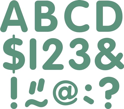 Lettres majuscules lisibles pour tableau d'affichage vert eucalyptus 5cm