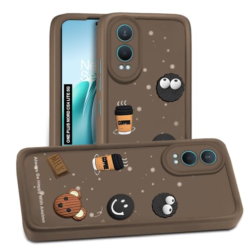 Image of AESTMO Back Case Cover for OnePlus Nord CE 4 Lite 5G Cover | Cute Fun Cartoon 3D Ball | Coffee Silicone Case | Full Body Protection | Camera Protection Back Cover for OnePlus Nord CE 4 Lite 5G (Brown)