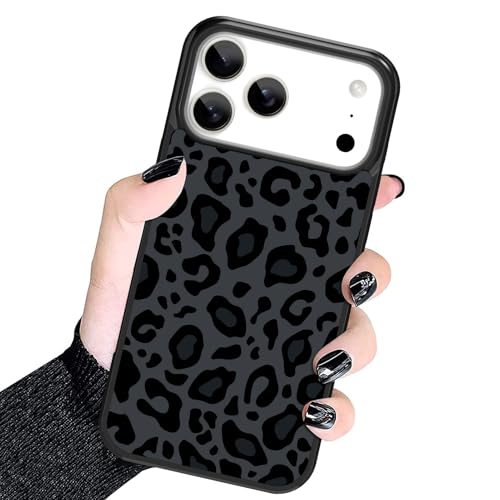 Image of KANGHAR Case Compatible with iPhone 17 Pro,Black Leopard Design | Tire Texture Non-Slip +Shockproof Rugged TPU Protective Case for iPhone 17 Pro 6.3 Inch