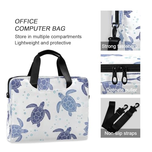 Bolso para laptop messenger azul con tortuga marina miniatura 6