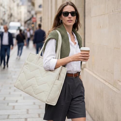 Image of G4Free Tote Bag for Work, Lightweight Structured Large Tote Handbag with Multi-Compartment and 40oz Cup Holder for Women