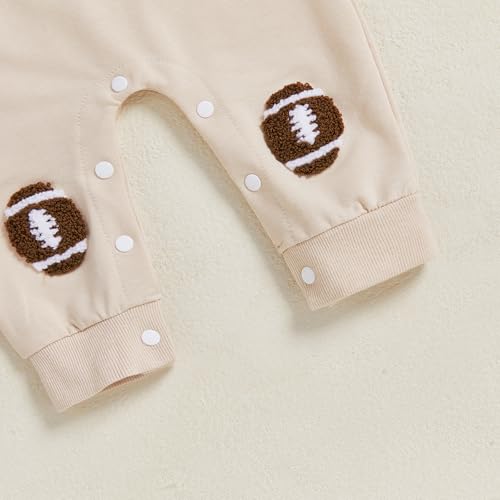 Yuemengxuan Newborn Baby Boy Football Outfit On Sundays We Watch Football Romper Long Sleeve Jumpsuit Infant Fall Clothes 6