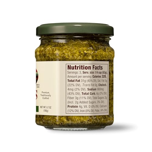 Image of Rao's Homemade Basil Pesto Sauce, 6.7 oz, Flavorful Pasta Sauce, Premium Quality, With Cheese, Nuts, Garlic & Olive Oil (Pack of 2)