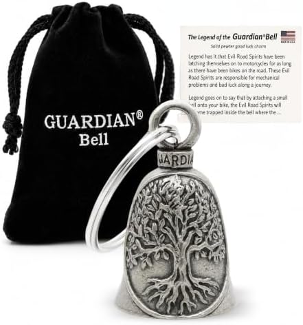 Guardian Bell Celtic Good Luck Bell w/Keyring & Black Velvet Gift Bag | Motorcycle Bell | Lead-Free Pewter | Made in USA
