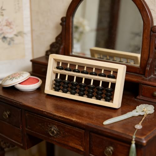 Image of Mini Wooden Abacus Decoration Abacus Photo Prop Miniature Ornament for Desktop Decoration Home Teacher Education Tool DIY Model Display 6.10 X 3.07 X 0.78 in