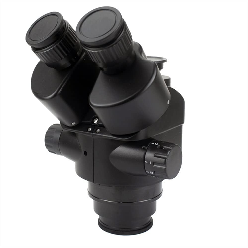 Microscope 7X-45X 3.5X-90X Simul-Focal Trinocular Microscope Zoom Stereo Microscope Head 0.5X 2.0X Auxiliary Objective Lens C-Mount Camera for PCB Soldering Phone Repair PCB Inspection(7x-45x)