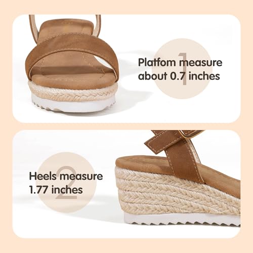 Image of PANDNAINJIA Girls Sandals Wedge Platform Heels Dress Shoes