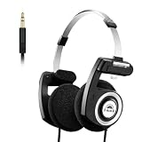 okcsc Classic On-Ear Headphones, Retro Style Wired Headsets, All-Day Playtime/40mm Class Composite Film/Ultra Lightweight Retro Headsts for Travel,Commute,Sports,HiFi Sound,4.9 FT/3.5MM No Mic/Black