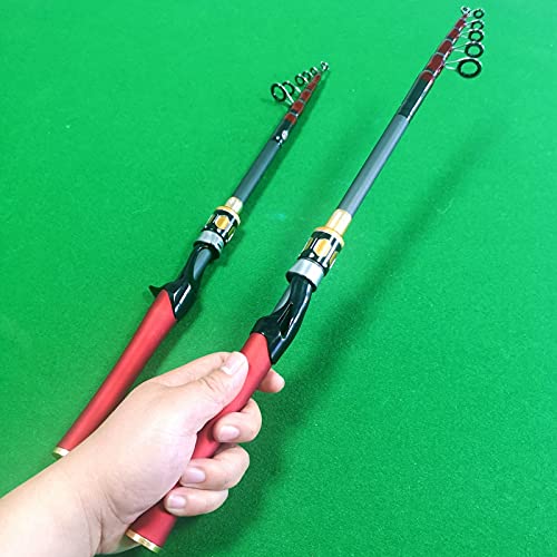 Telescopische hengel Visserpool Carbon Lokken Rod Snel Spinning Casting Rod Draagbare Telescopische Hengel Pool Vistuig Draagbare Hengel (Color : YELLOW, Length : 2.4 m) - Image 7