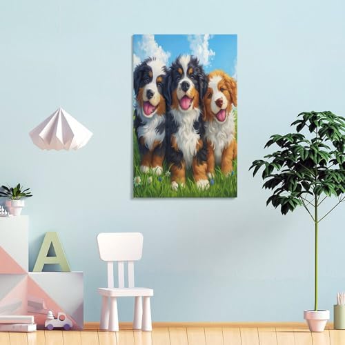 Tableau chien impression sur toile déco murale salon 50x75 cm - 4
