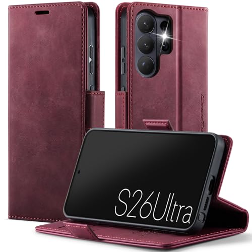 Étui pour Samsung S26 Ultra rouge idéal pour regarder vos vidéos avec support