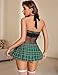 Avidlove Women Schoolgirl Lingerie Set Sexy Roleplay Student Fishnet Teddy Mini Skirt Exotic Lingerie