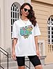 Lonya Women's T-Shirts Oversized Tops for Women Y2k Pink Bow Tie Graphic Tee Round Neck Cute Ladies Short Sleeve Retro Summer Casual Baggy Cotton Tee Tops, 1A-White, XXL #2
