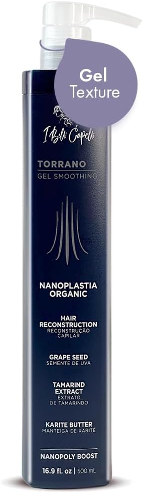 I Belli Capelli Torrano Gel Keratin Hair Treatment -Straightening in 1 Step, Formaldehyde Free-Nanoplastia Para Alisar Cabello, Keratina Organica Sin Formol Para Alisar el Pelo - Nano Keratin (500ml)