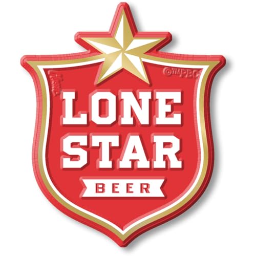 Imán Logo Lone Star Beer, goma 3D vintage 2.7" x 3.3" miniatura 1