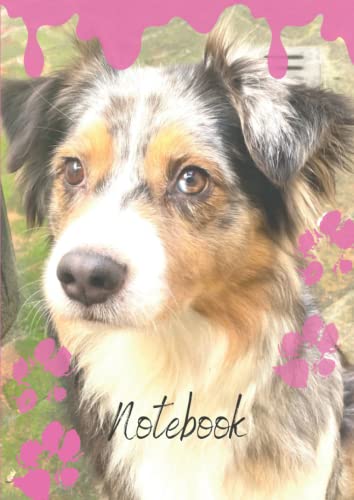  Quaderno Puntinato - Dot grid Journal: A4 Dotted Notebook per Bullet Journaling, appunti, note, disegni, lettering - dimensioni A4 - puntini neri - australian shepherd- copertina flessibile