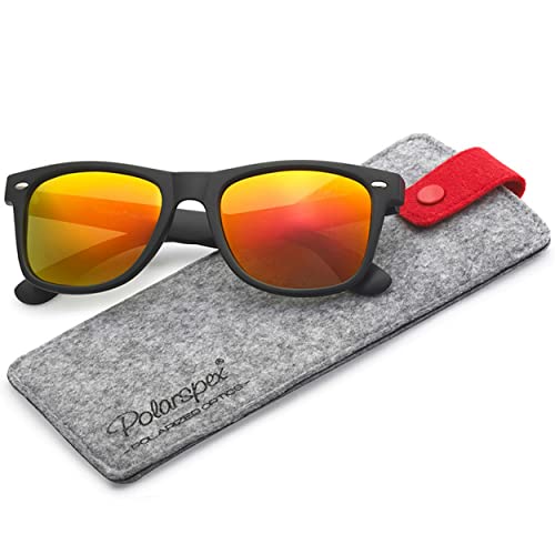 Image of PolarSpex Polarized Sunglasses for Men and Women | UV Protection, Durable Lightweight Frame, Retro Style, Felt Carrying Case, Clear Vision for Driving, Fishing & Everyday Wear.