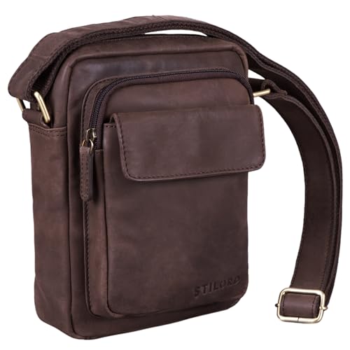 Bolsa de hombro para tablet de cuero vintage STILORD para ir a la oficina o café 3