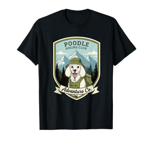 Photo de Caniche Randonnée Club Outdoor Adventure Vintage Maman Papa Chien T-Shirt