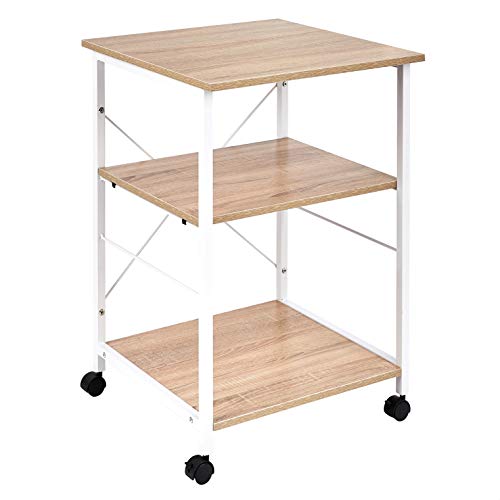 Amazon Basics Multipurpose Rolling Cart, Desk Extender, Natural #TOP27