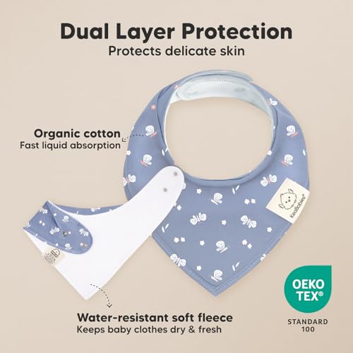 Image of KeaBabies 8pk Organic Baby Bandana Bibs for Drooling and Teething (Fleur)
