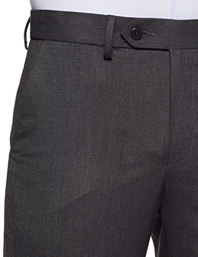 Image of Peter England Men's Slim Fit Formal Trousers (PTF1021701830 Darkgrey solid 44W x 33L)
