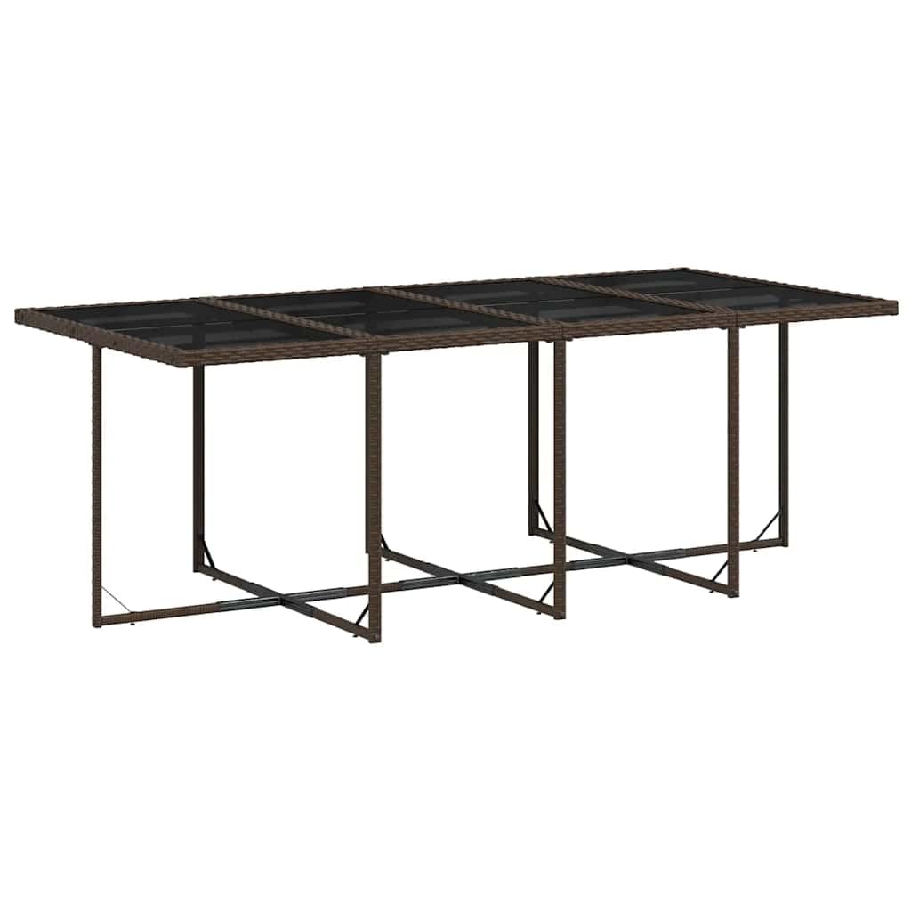 Set Comedor para jardín 9 pzas y Cojines ratán sintético marrón Cristal