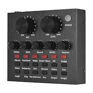 WanuigH Audio-mixer externe audio-mixer soundcard USB-interface met 6 geluidsmodi Meerdere geluidseffecten Eenvoudige…