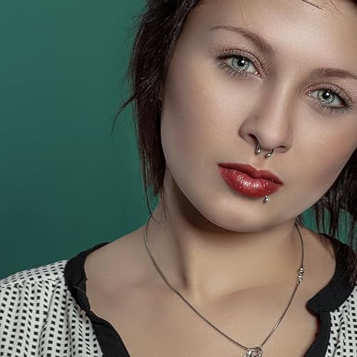 D.Bella 22G 20G 18G 16G 14G 12G 10G 8G 6G 4G 2G 0G 00G Surgical Steel Nose Septum Horseshoe Hoop Eyebrow Lip Navel Belly Nipple Piercing Ring Helix Tragus Daith Rook Captive Earrings Replacement Spikes4