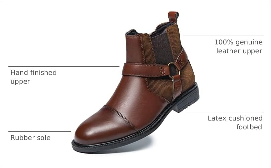 Image of Arkbird Chelsea Ankle Boots for Men Genuine Leather Oxford Casual and Formal Dress Boot