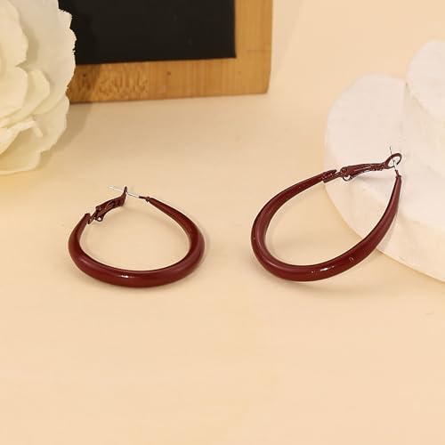 LKingel Red Hoop Earrings for Women Exaggerated Hoop Earring 8090s Earring Lightweight Anti-Allergy Oversized Red Earrings for Women by LKingel - Used condition - Image 7