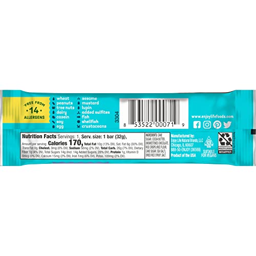 Enjoy Life Foods Gluten Free, Allergy Friendly Chocolate Bar - Ricemilk Crunch #TOP4