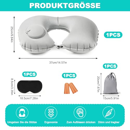 Coussin De Voyage Avion : Lot de 4 coussins de nuque en avion, coussin de voyage (Top 1) – Image 2