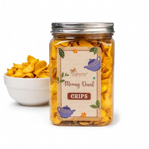 Image of Chocovic Moong Dal Chips 85g | Crispy & Protein-Packed Snack | Made with Premium Moong Dal | Healthy Vegetarian Crunchy Chips | Perfect Anytime Snack for Home, Office & Travel