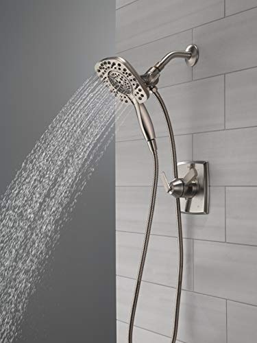Image of Delta Faucet Ashlyn 17 Series Dual-Function Shower Trim Kit with 2-Spray Touch-Clean In2ition 2-in-1 Hand Held Shower Head with Hose, Stainless T17264-SS-I (Valve Not Included)