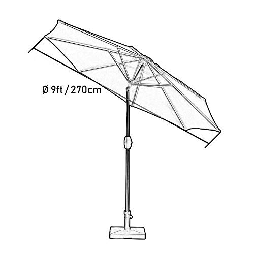 Garden Parasol Umbrella, 9ft / 270cm Patio Garden Table Umbrella w/Tilt Adjustment, Perfect for Outdoor, Beach Commercial Event Market, Camping, Swimming Pool - Image 4