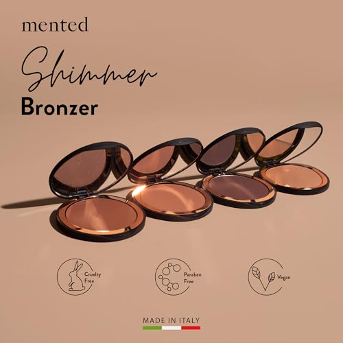 Mented SUNKISSED BRONZER Cosmetics Made In Italy, Cruelty Free Makeup, Vegan, Paraben Free, Shimmer Bronzer, Highlighter Bronzing Powder Palette For Face With Vitamin E + A thumb #1