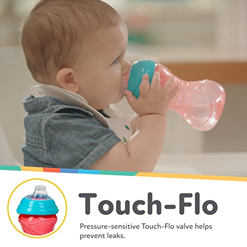 Nuby 3 Piece No-Spill Easy Grip Cup With Soft Flex Spout, Clik It Lock Feature, Boy, 10 Ounce #TOP3