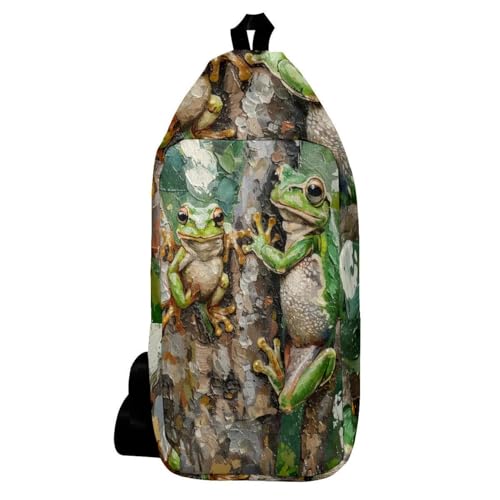 Sac à bandoulière pour voyage et randonnée avec motif grenouille nature