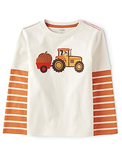 Image of Gymboree Boys and Toddler Embroidered Graphic Long Sleeve Layered T-Shirts