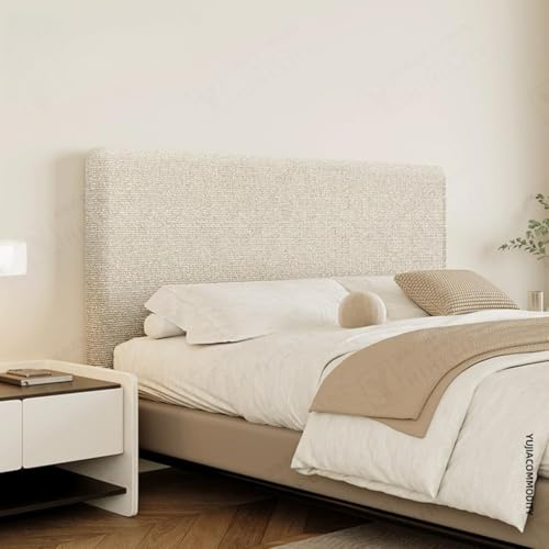 Fundas Elásticas De Lino para Cabeceros De Cama Matrimoniales, Queen Y King Size - Funda Protectora Gruesa, Antideslizante Y A Prueba De Polvo. Ash Queen:140-160cm/56-63''