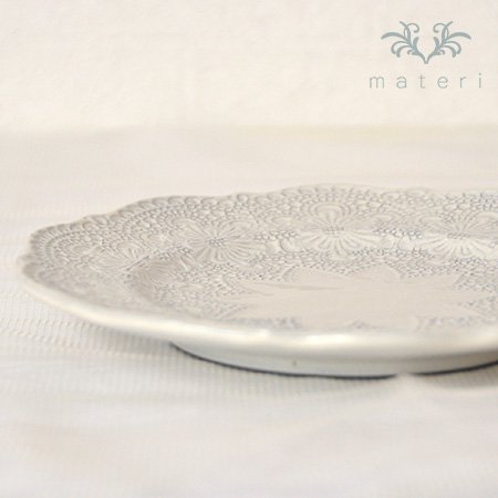 Amazon.co.jp: クリーム レースプレート 20cm LaCeramicaVBC ceramica