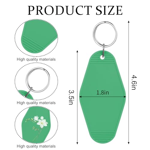 Image of LOTMER 20 /30 /40 /80 PCS Hotel Keychain Blank with Key Rings, 60 Colors Motel Key Chains for DIY Keychains