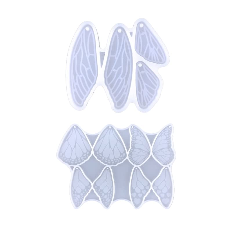 Casting Molds Butterfly-Wing Silicone Pendant Resin Molds with Hangings Hole for Earrings Keychain Making Earring Resin molds Halloween Earring Resin molds Studs Earring Resin molds for