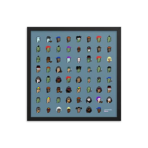 Poster CryptoPunks NFT encadré décoration murale pixel art salon